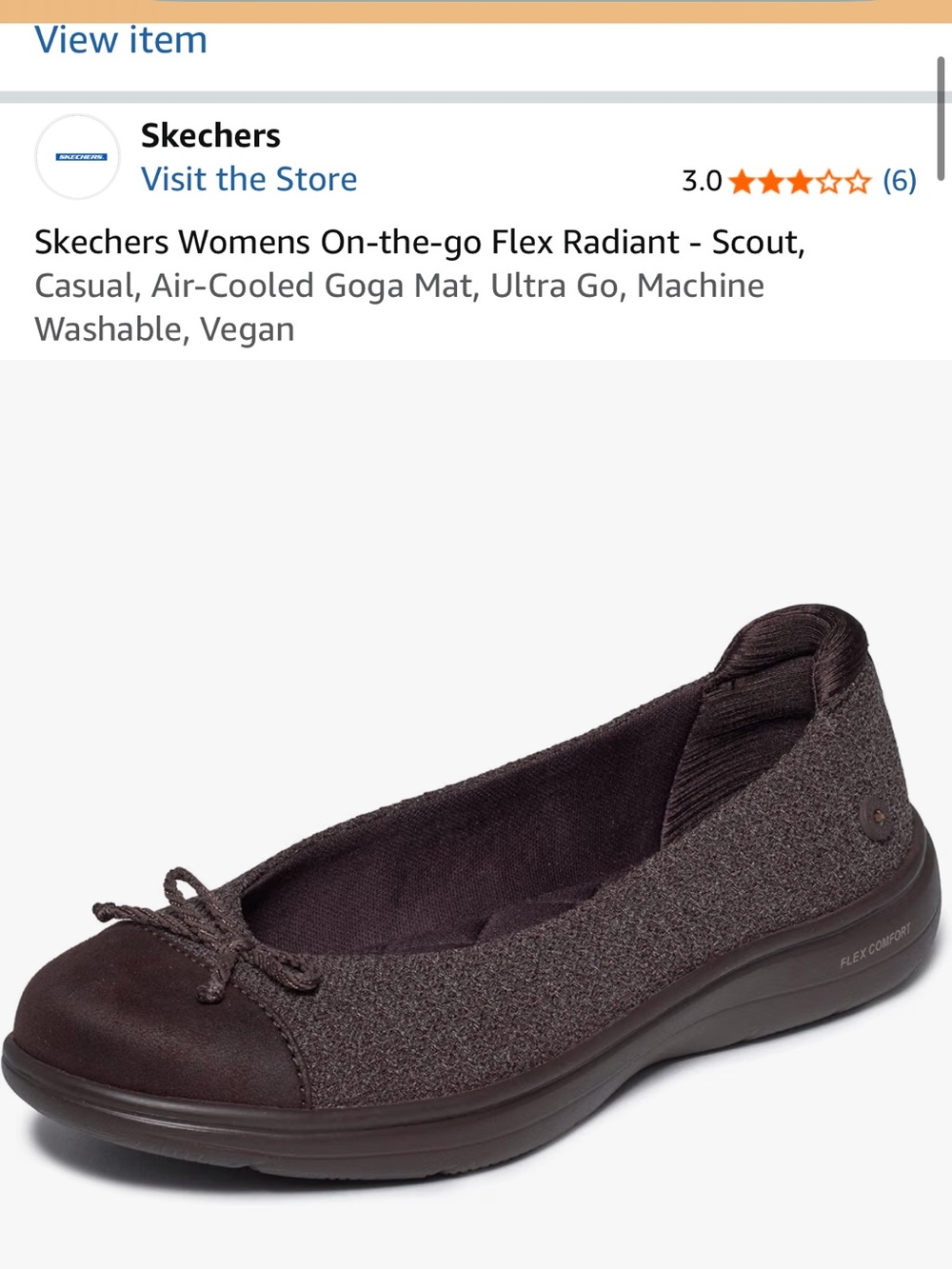 NIB brand newSkechers Women's On-the-Go Flex Radiant Ballet Flat - Brown size 8.